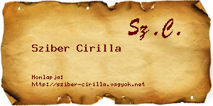 Sziber Cirilla névjegykártya